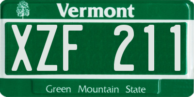 VT license plate XZF211