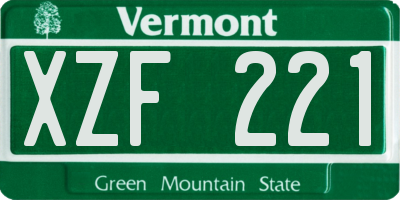 VT license plate XZF221