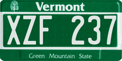 VT license plate XZF237