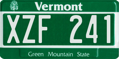 VT license plate XZF241