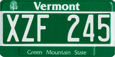 VT license plate XZF245