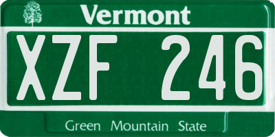 VT license plate XZF246