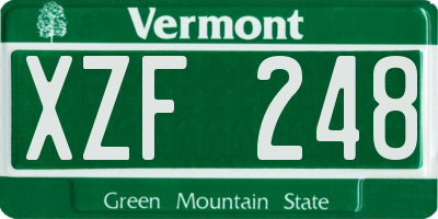 VT license plate XZF248