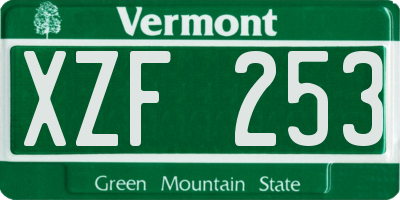 VT license plate XZF253
