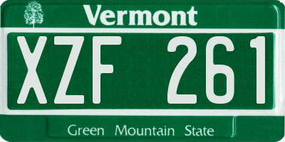 VT license plate XZF261