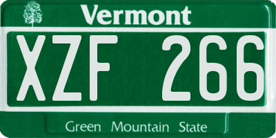 VT license plate XZF266
