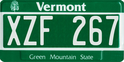 VT license plate XZF267