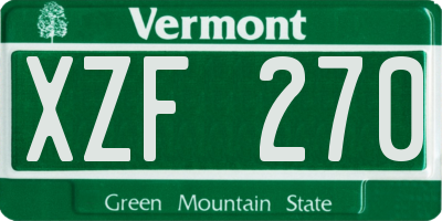 VT license plate XZF270