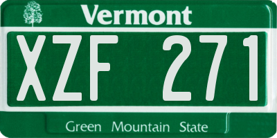 VT license plate XZF271