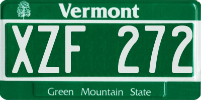 VT license plate XZF272