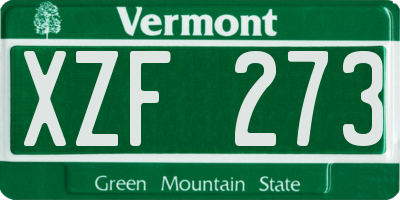VT license plate XZF273