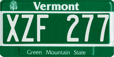VT license plate XZF277