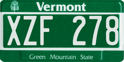 VT license plate XZF278