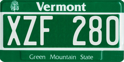 VT license plate XZF280