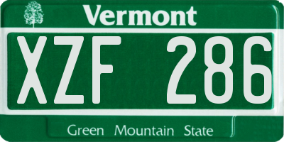 VT license plate XZF286