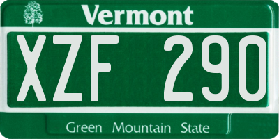 VT license plate XZF290