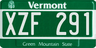 VT license plate XZF291