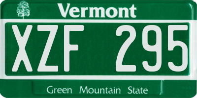 VT license plate XZF295