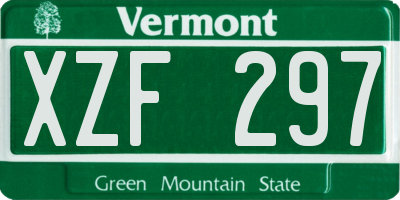 VT license plate XZF297