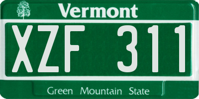 VT license plate XZF311