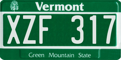VT license plate XZF317