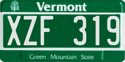 VT license plate XZF319