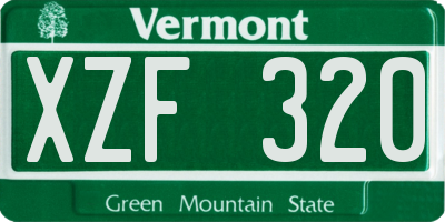 VT license plate XZF320