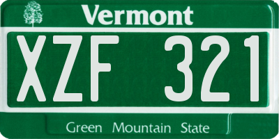 VT license plate XZF321