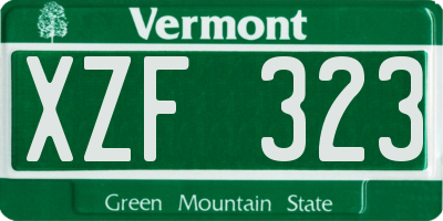 VT license plate XZF323