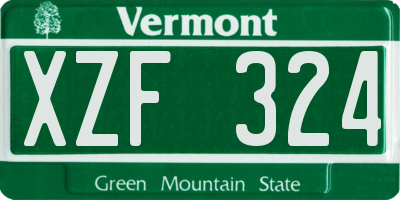 VT license plate XZF324