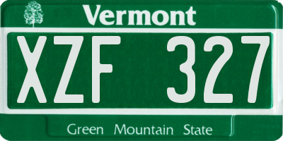 VT license plate XZF327