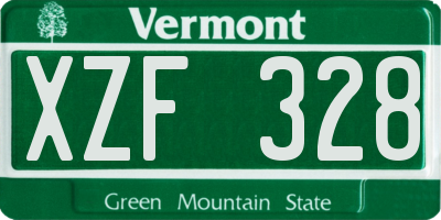 VT license plate XZF328