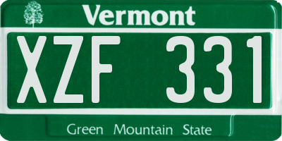 VT license plate XZF331