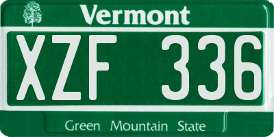 VT license plate XZF336