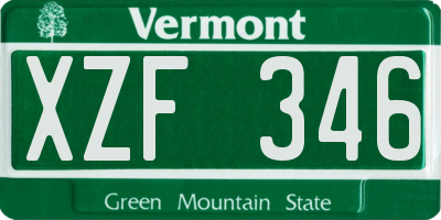 VT license plate XZF346