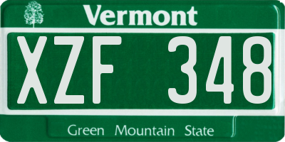 VT license plate XZF348