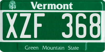 VT license plate XZF368