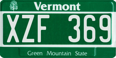 VT license plate XZF369