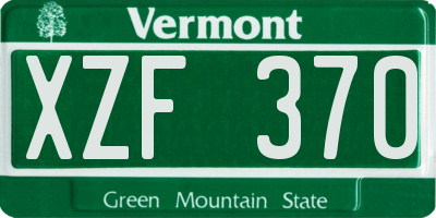 VT license plate XZF370
