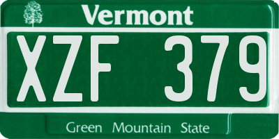 VT license plate XZF379