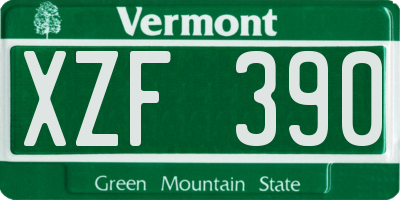 VT license plate XZF390