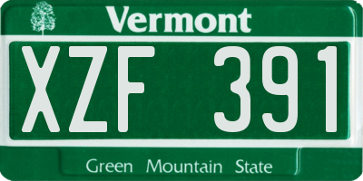 VT license plate XZF391