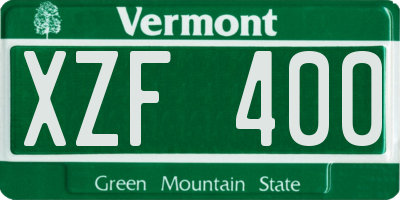 VT license plate XZF400