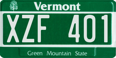 VT license plate XZF401