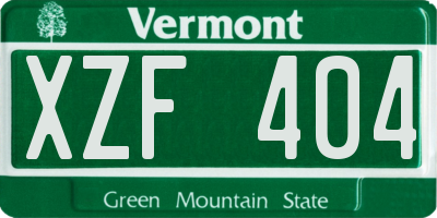 VT license plate XZF404