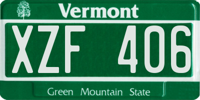 VT license plate XZF406