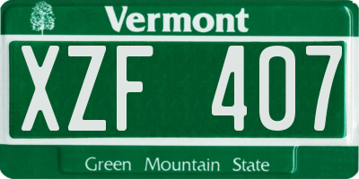 VT license plate XZF407