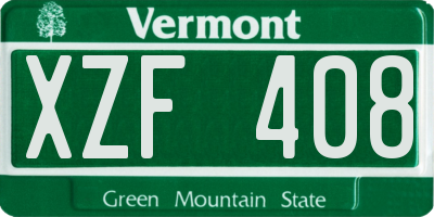 VT license plate XZF408