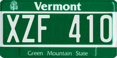 VT license plate XZF410