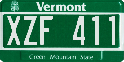 VT license plate XZF411